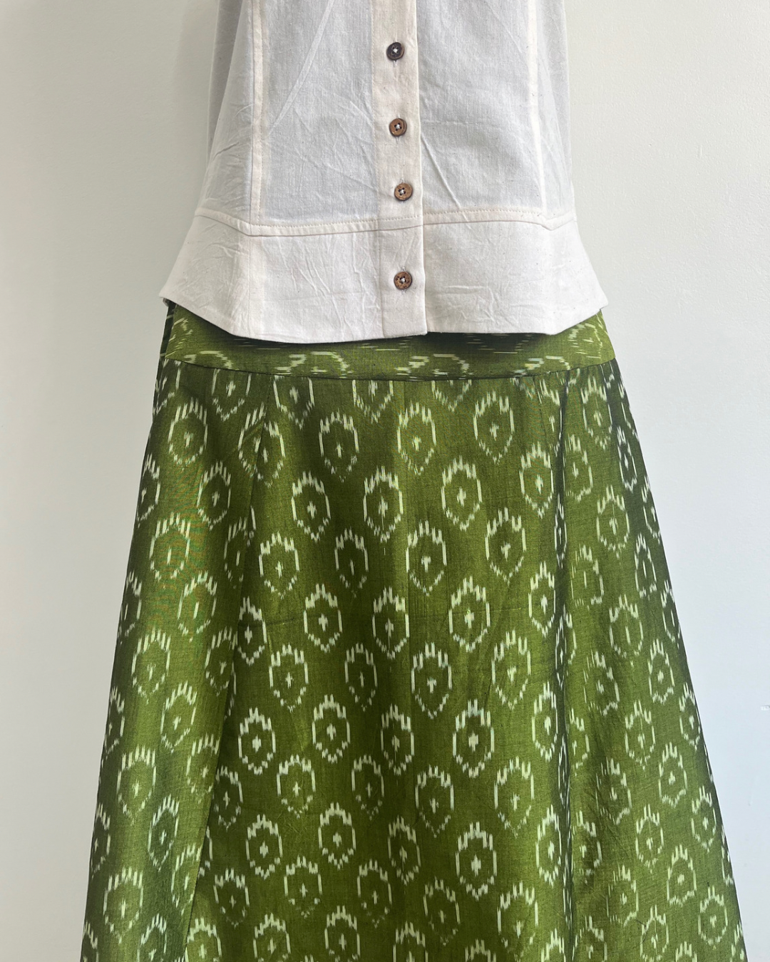 Twirl Skirt - Moss Green ikkat