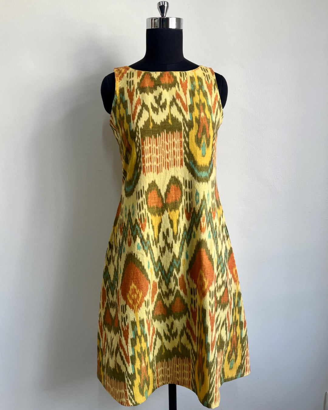 Amrit Dress - Light Yellow Uzbek Ikat