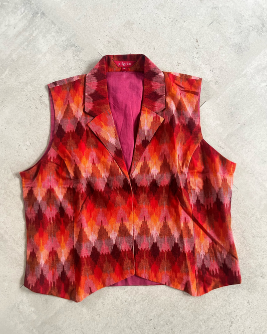 Laxmi crop top - rust abstract ikkat