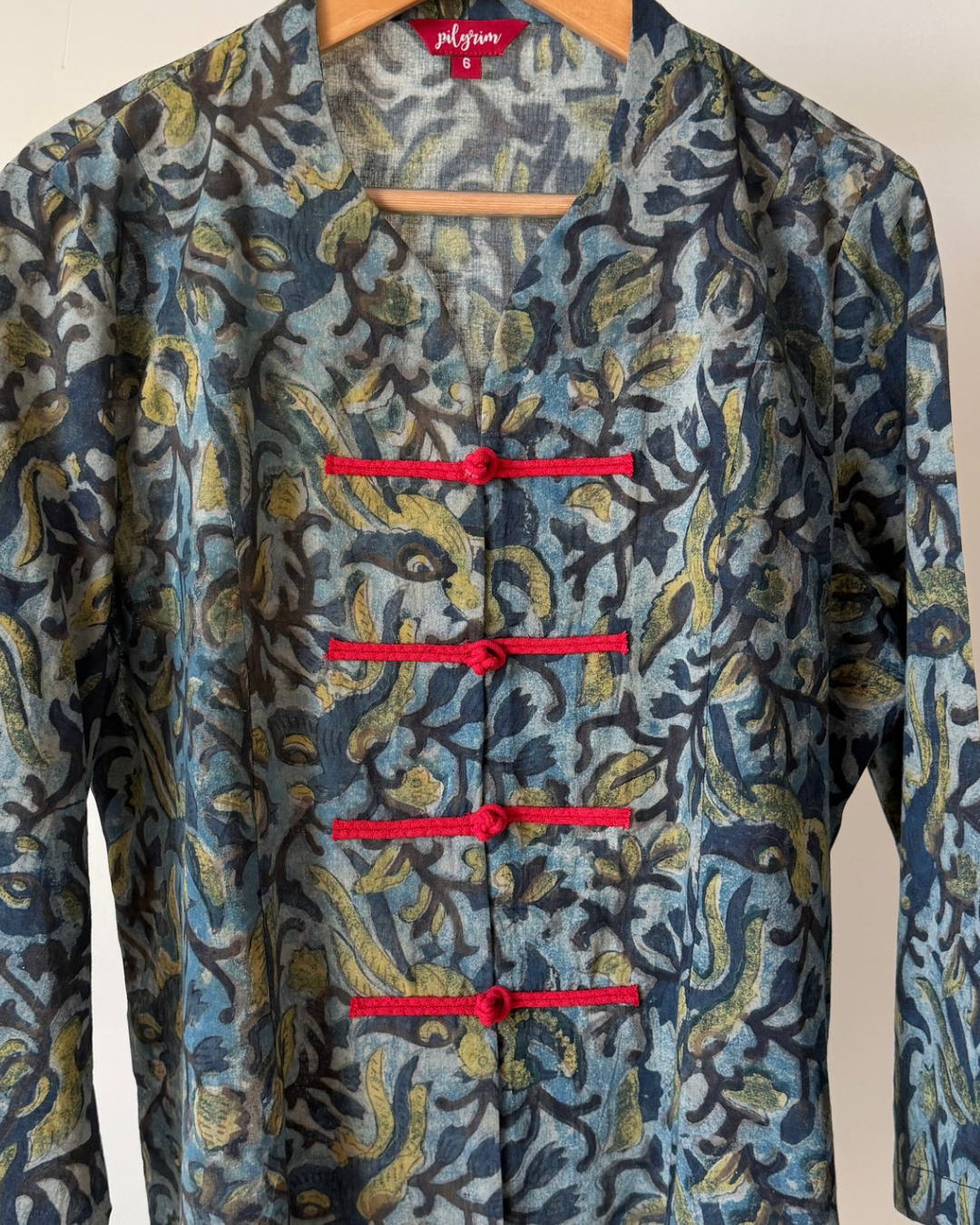 Mandy Shirt - indigo block print