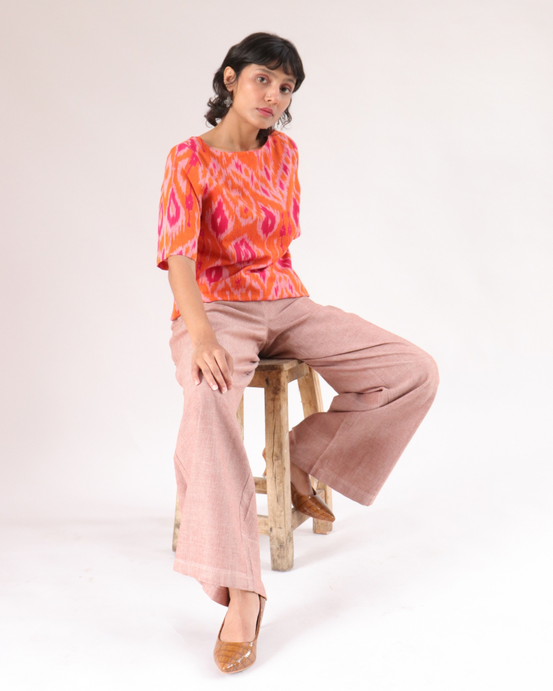 Wide Leg Pants - Dusty Rose Cotton