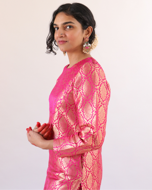 Sitara Kurta - Pink brocade