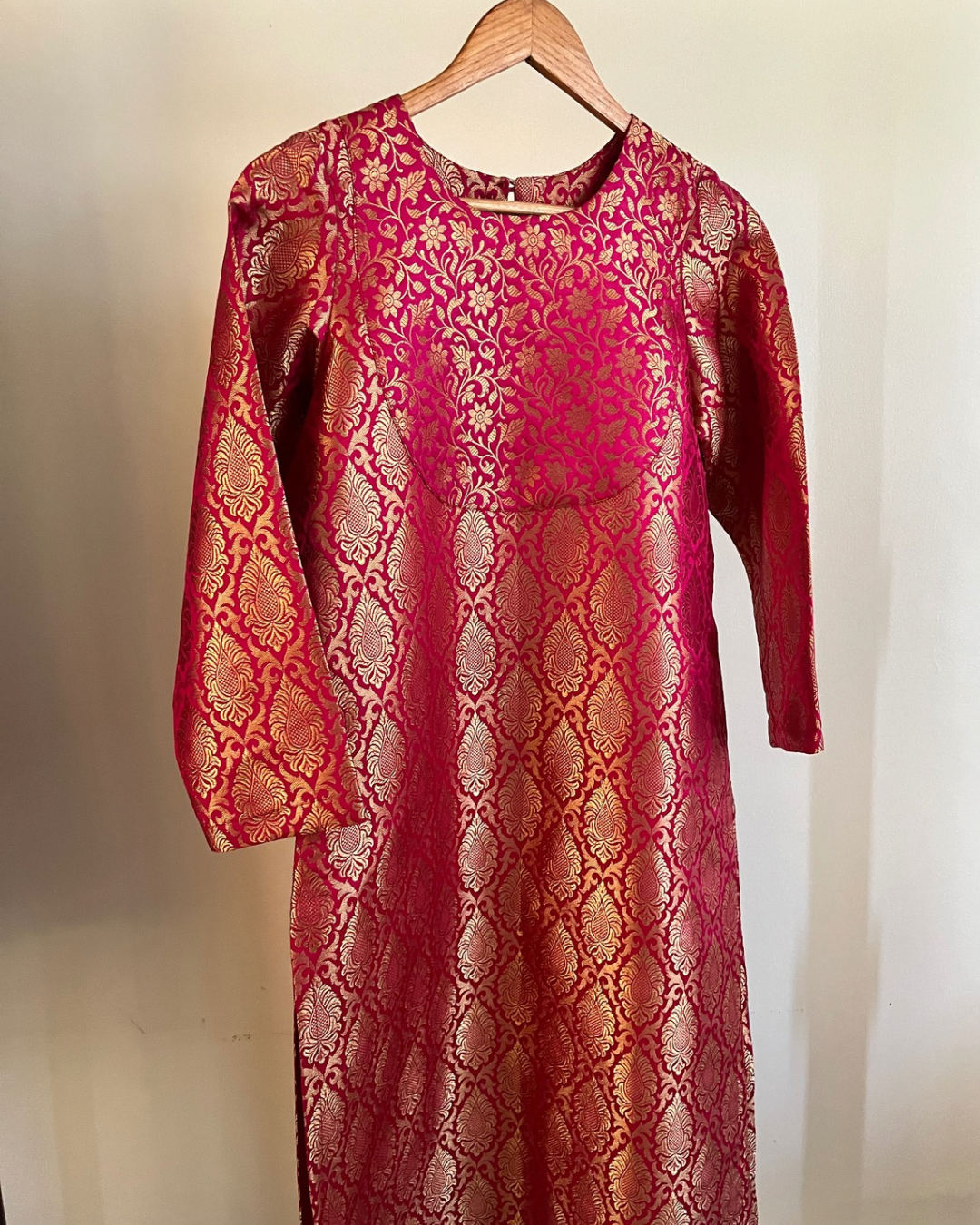 Pink brocade set- Kurta and pants