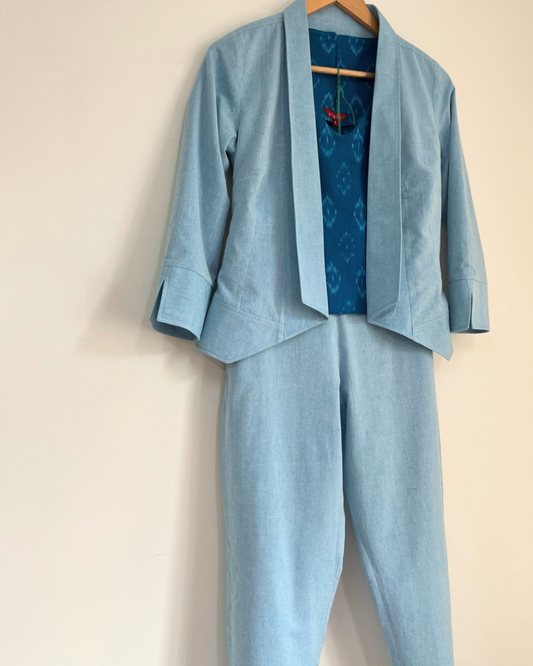 Graphic Jacket - Light Blue Cotton