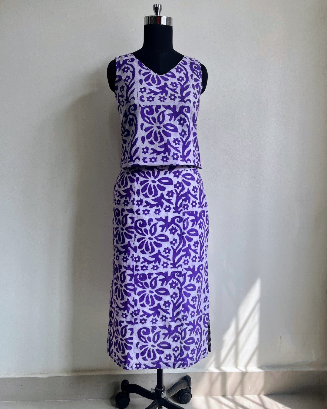 Anya Skirt - Electric Violet Block Print