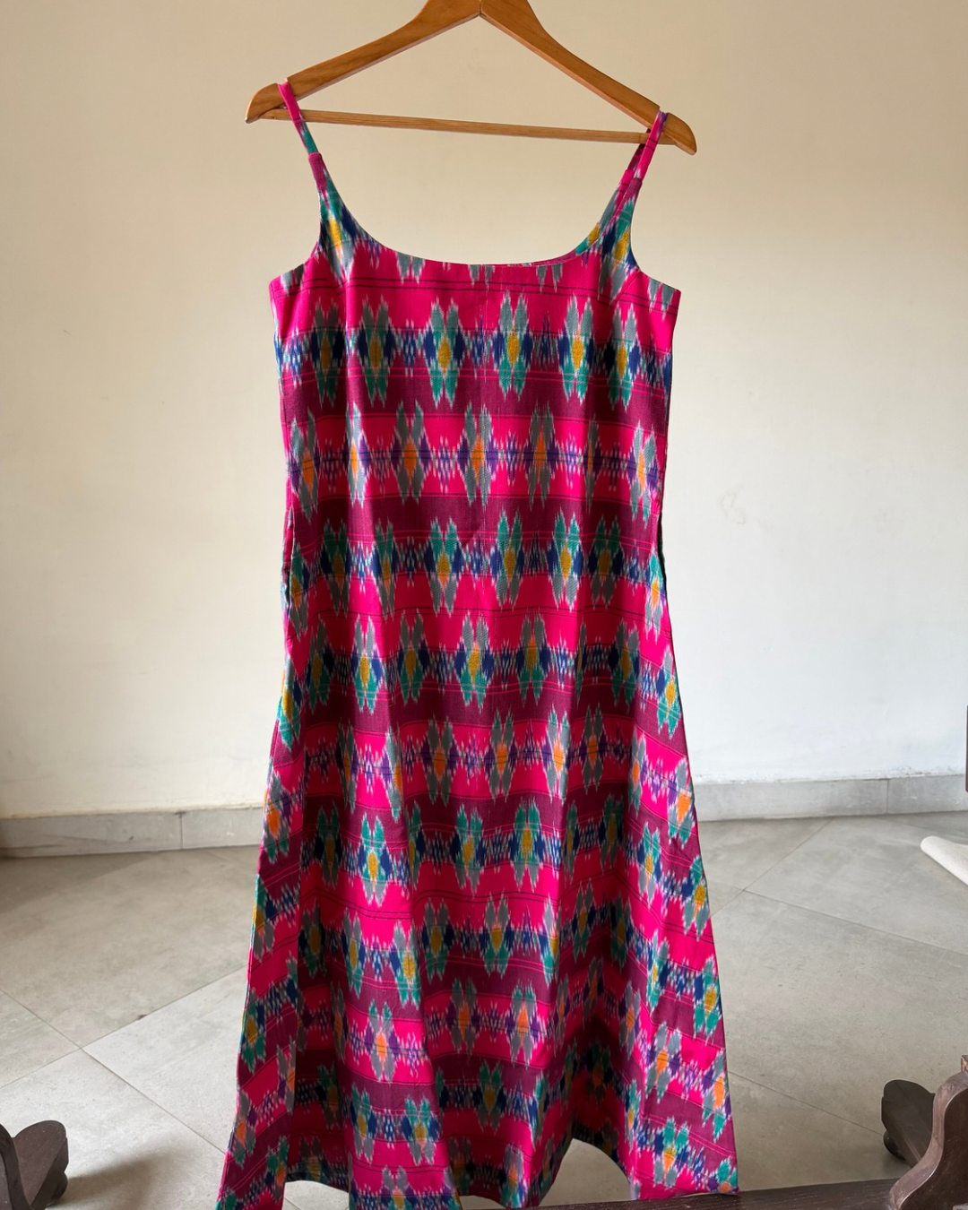 Zadie Dress - pink multi ikkat