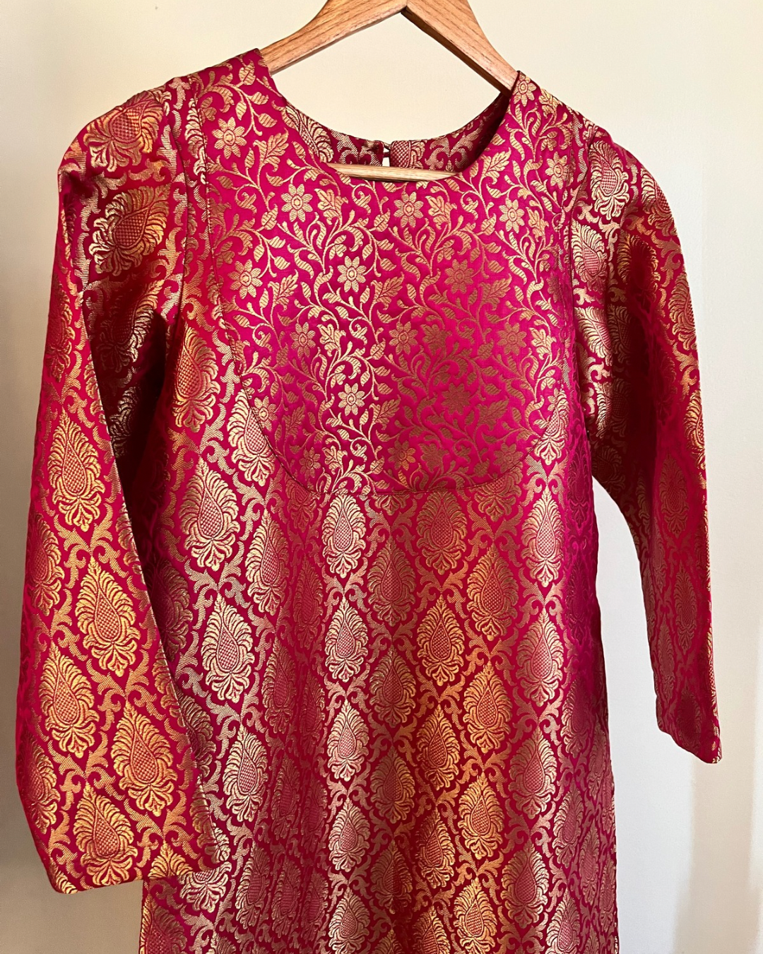 Pink brocade set- Kurta and pants