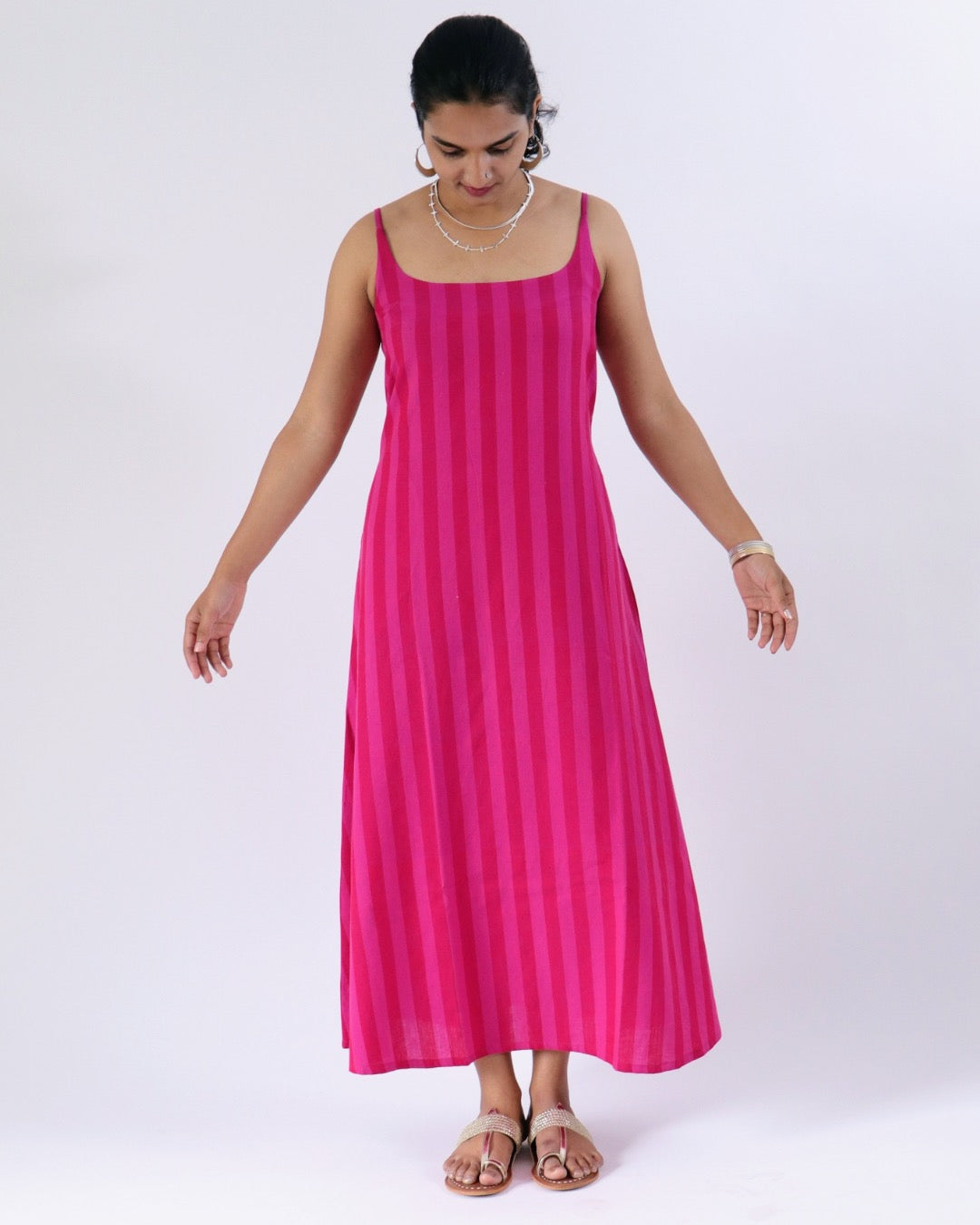 Zadie Dress - pink stripes