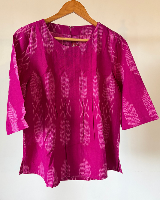 Avni Top - pink ikkat