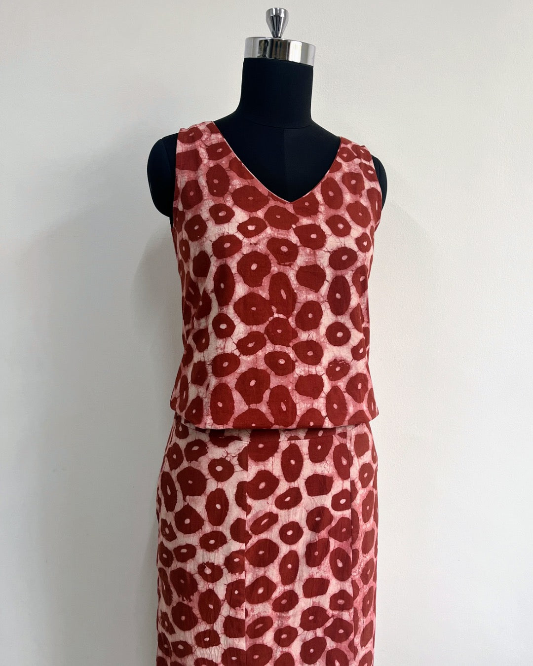 Maya Top - Red Block Print