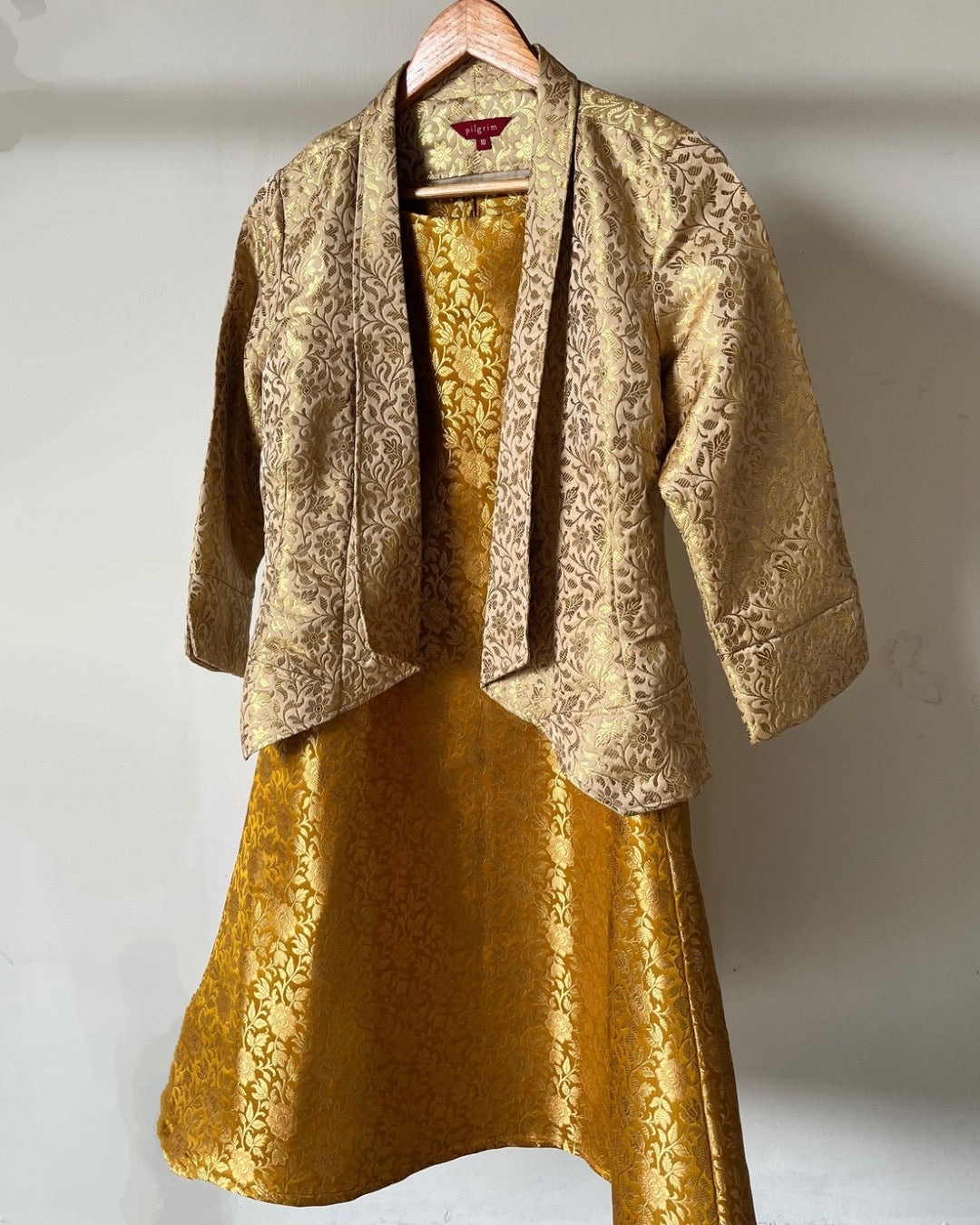 Amrit Dress - Yellow brocade