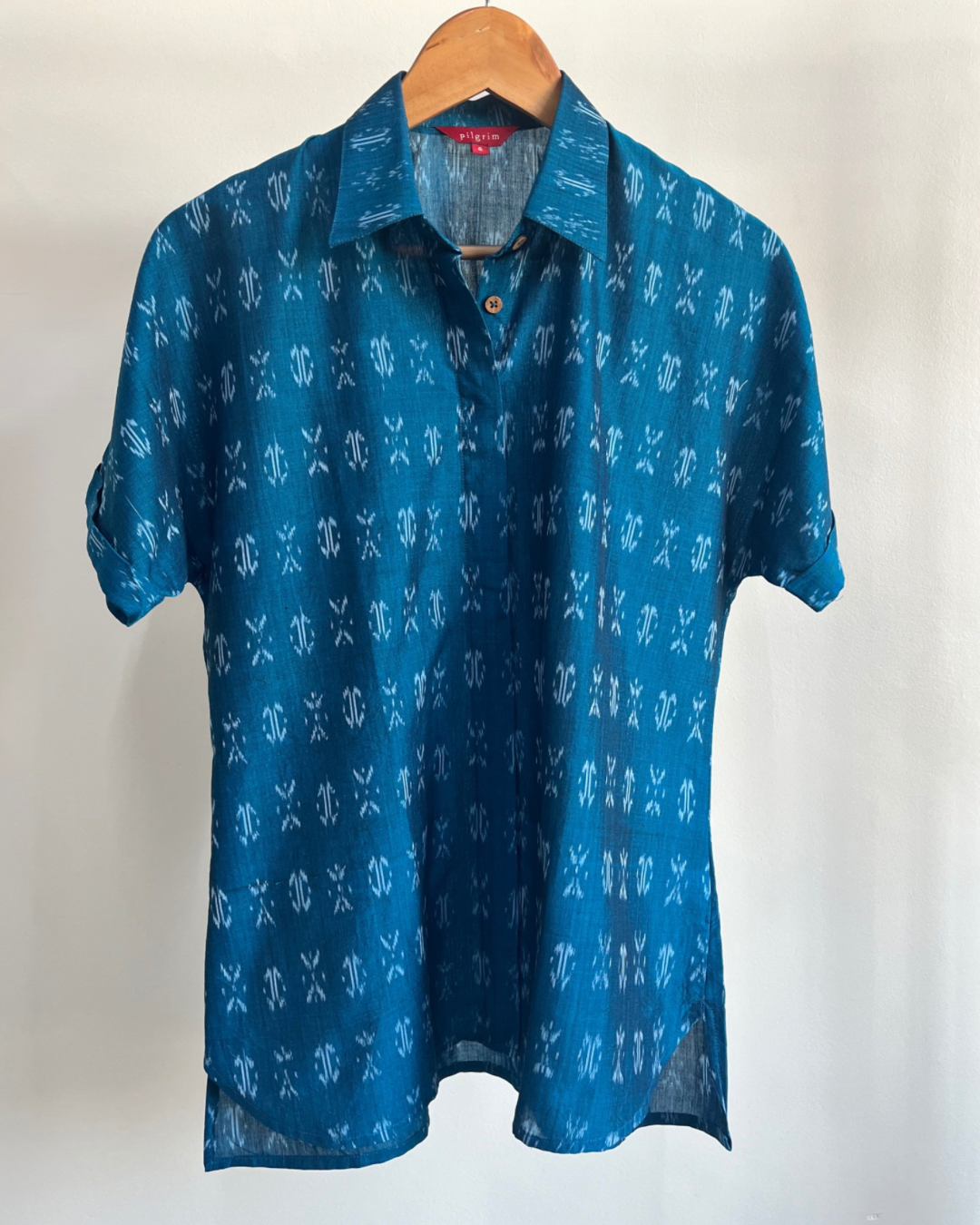 Devi Shirt - Peacock Blue Ikat
