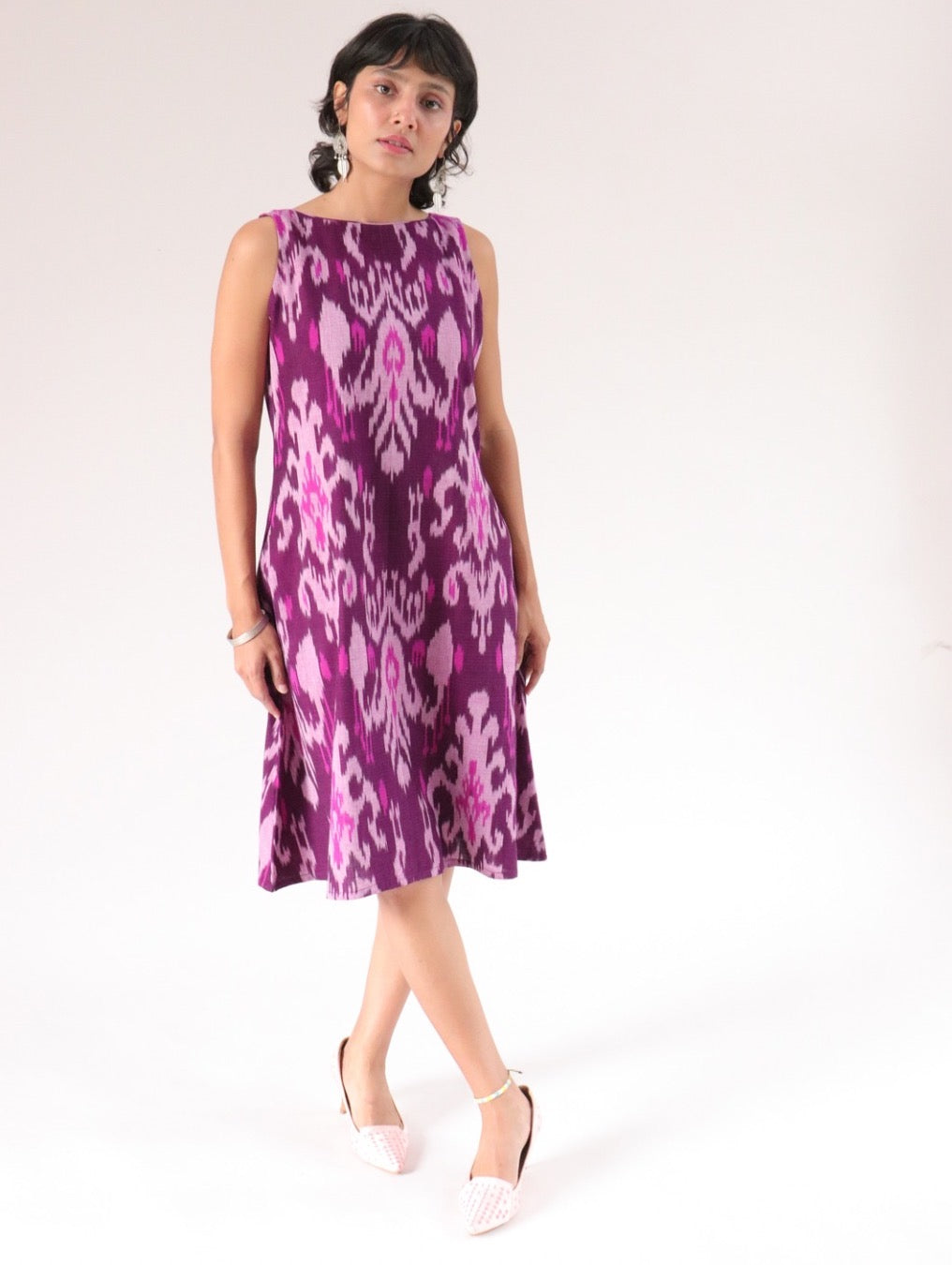 Amrit Dress - Purple Pink Ikat