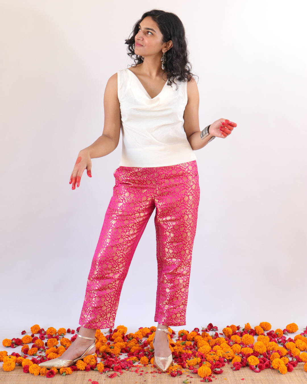 Sail Edit Pants - Pink Brocade