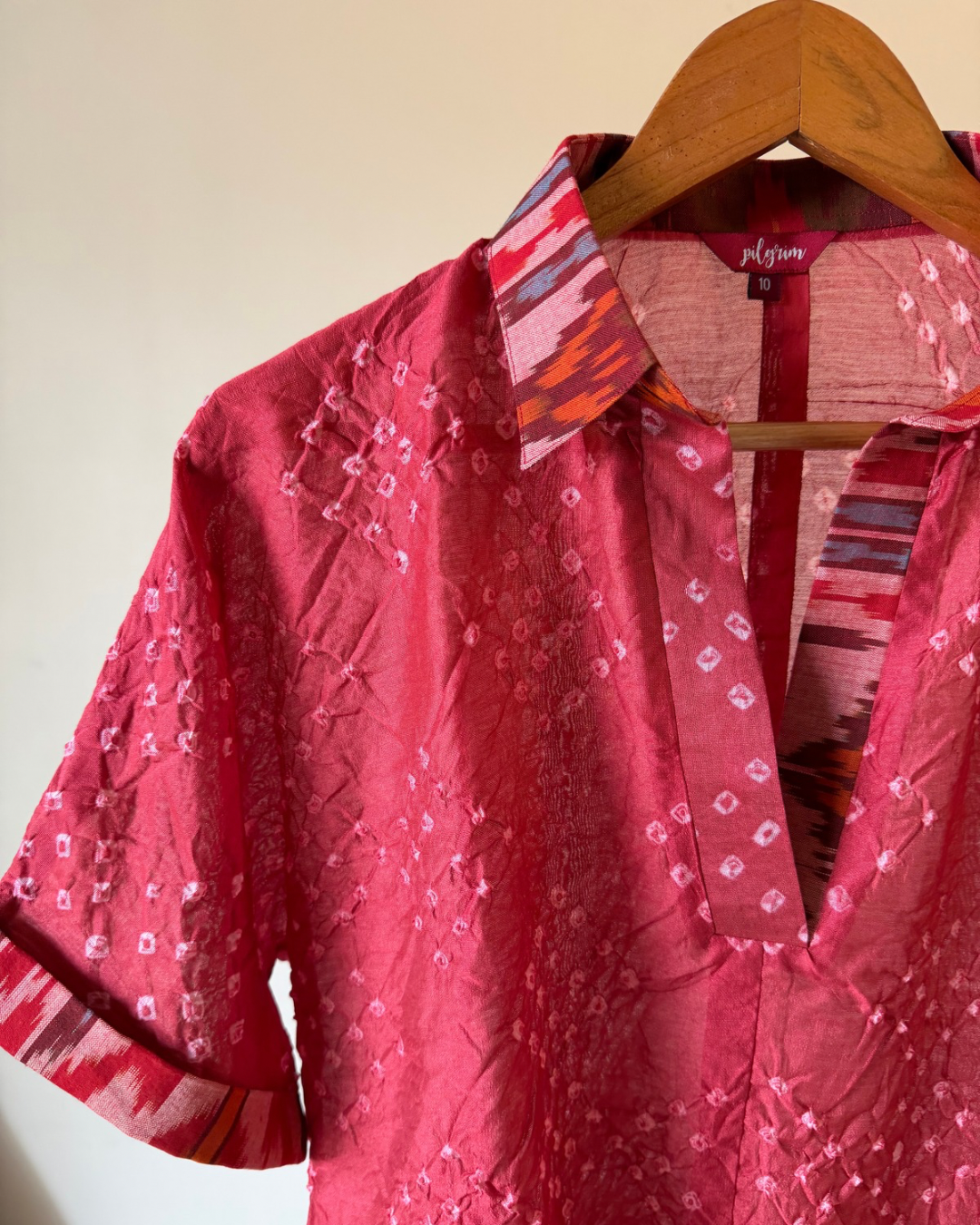 Paro top - red bandhani