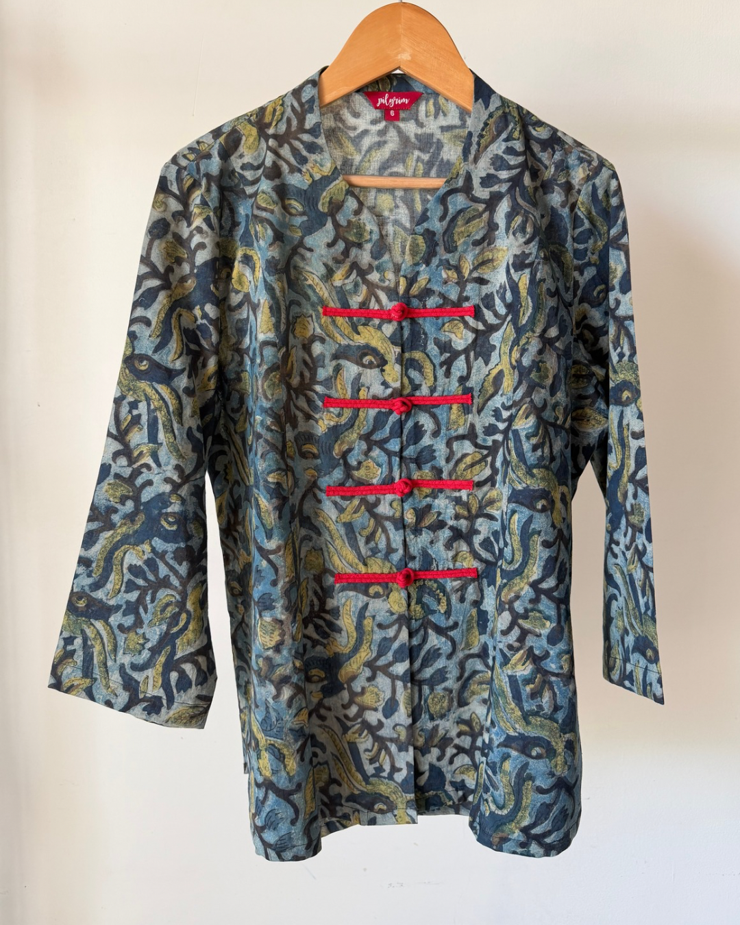 Mandy Shirt - indigo block print