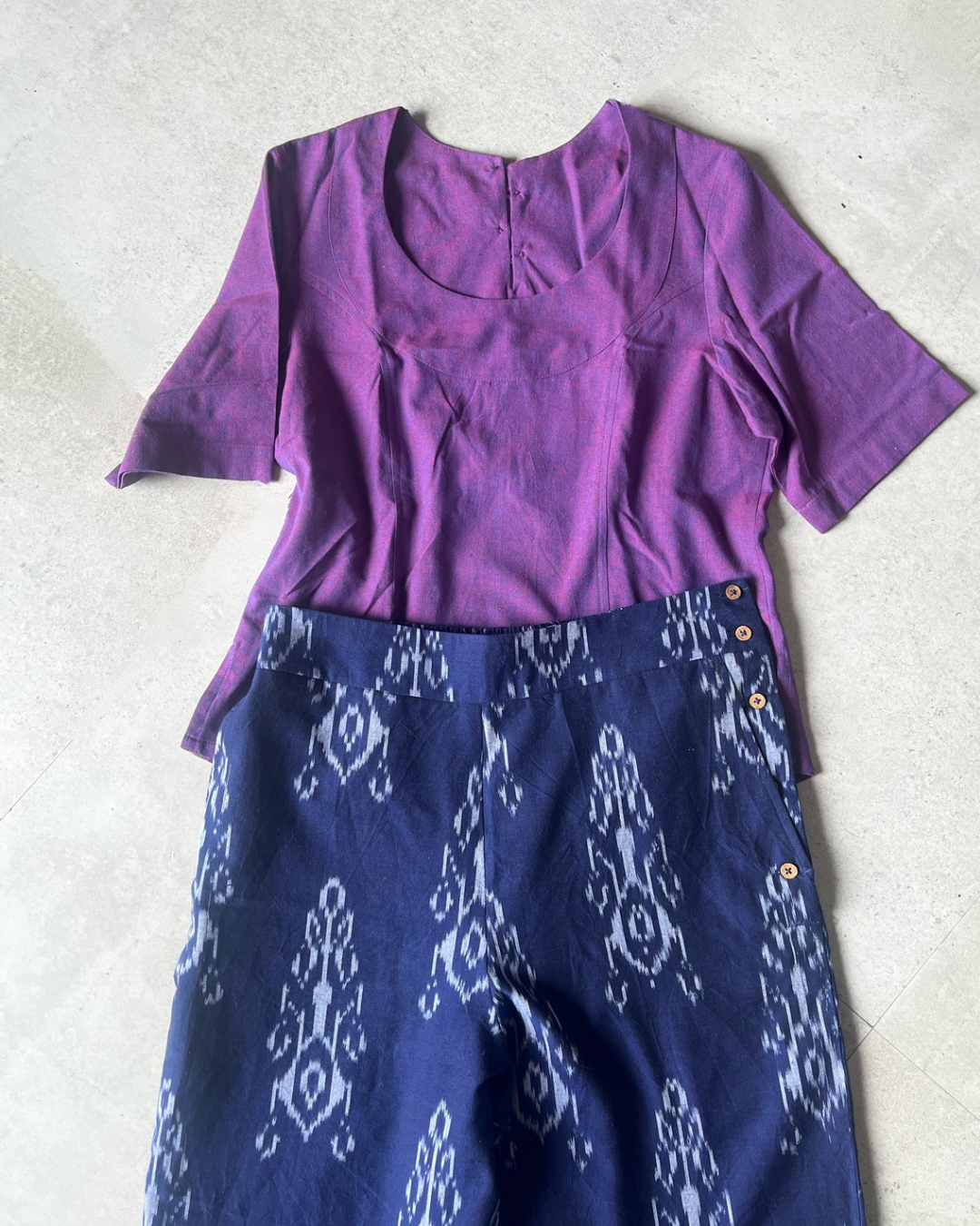 Sail Edit Pants - indigo ikkat