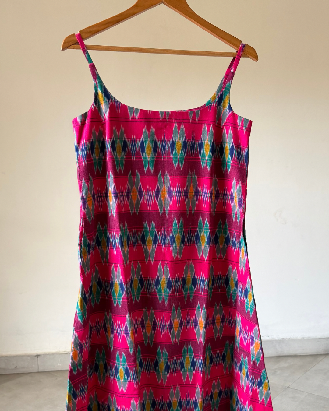 Zadie Dress - pink multi ikkat