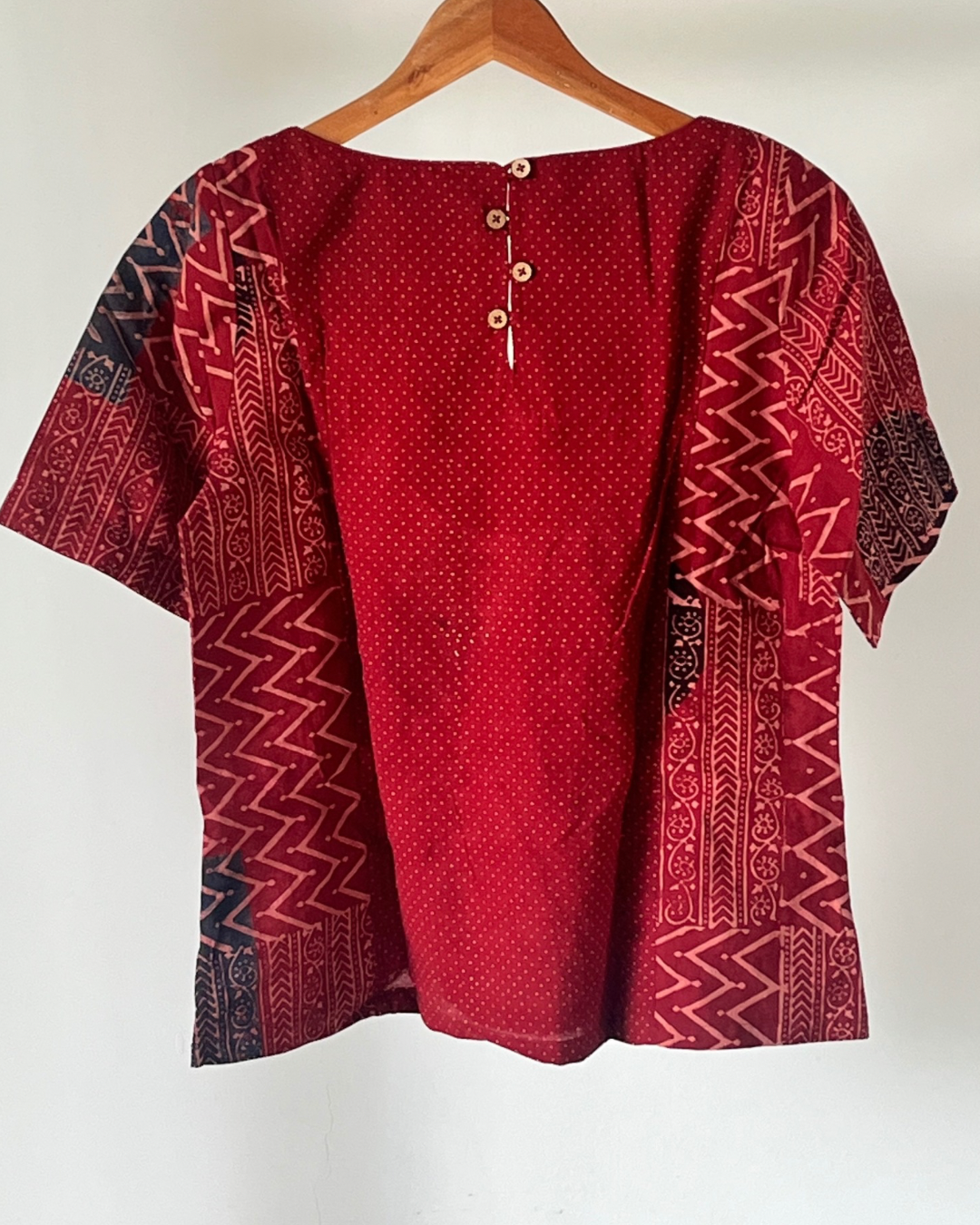 Maya Top - red ajrakh