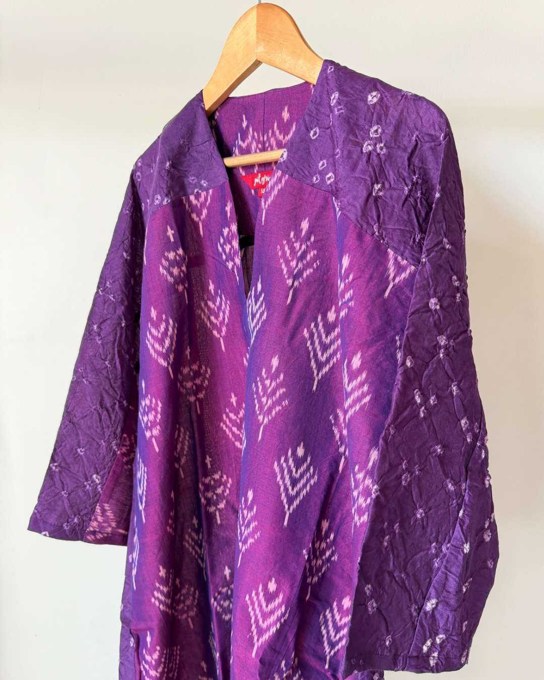 Fly Away Top - purple ikkat and bandhani