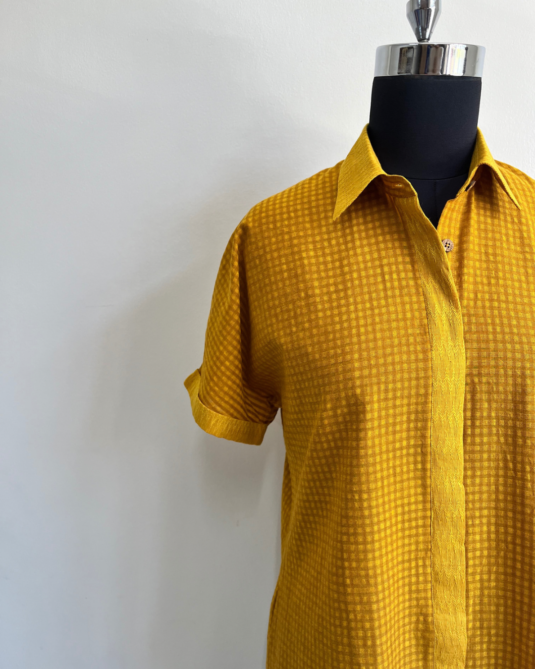 Devi Shirt - Mustard Yellow Checks