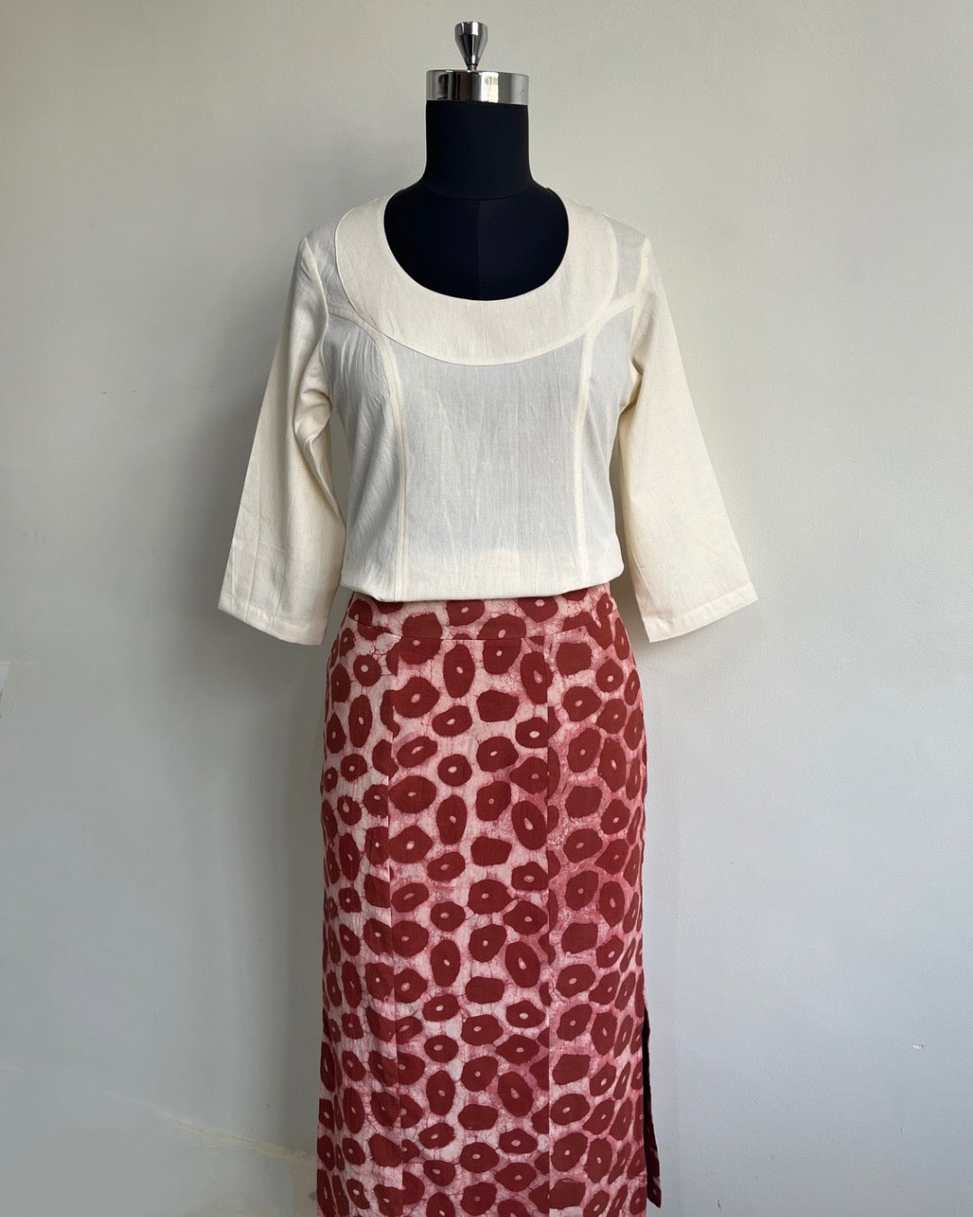 Anya Skirt - Red Block Print
