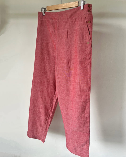 Sail Edit Pants - dusty rose cotton
