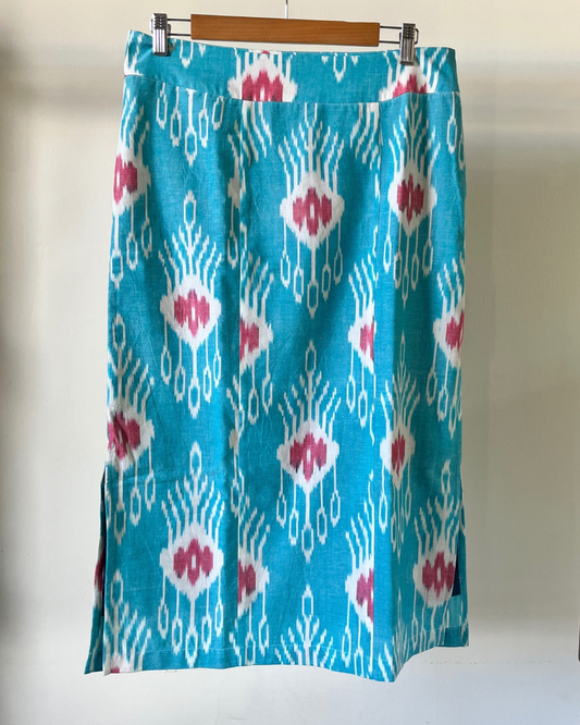 Anya Skirt - light blue ikkat