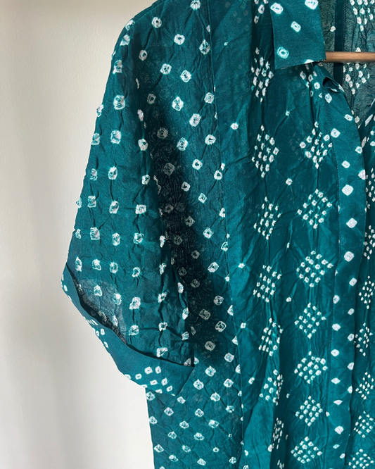 Devi Shirt - deep green bandhani