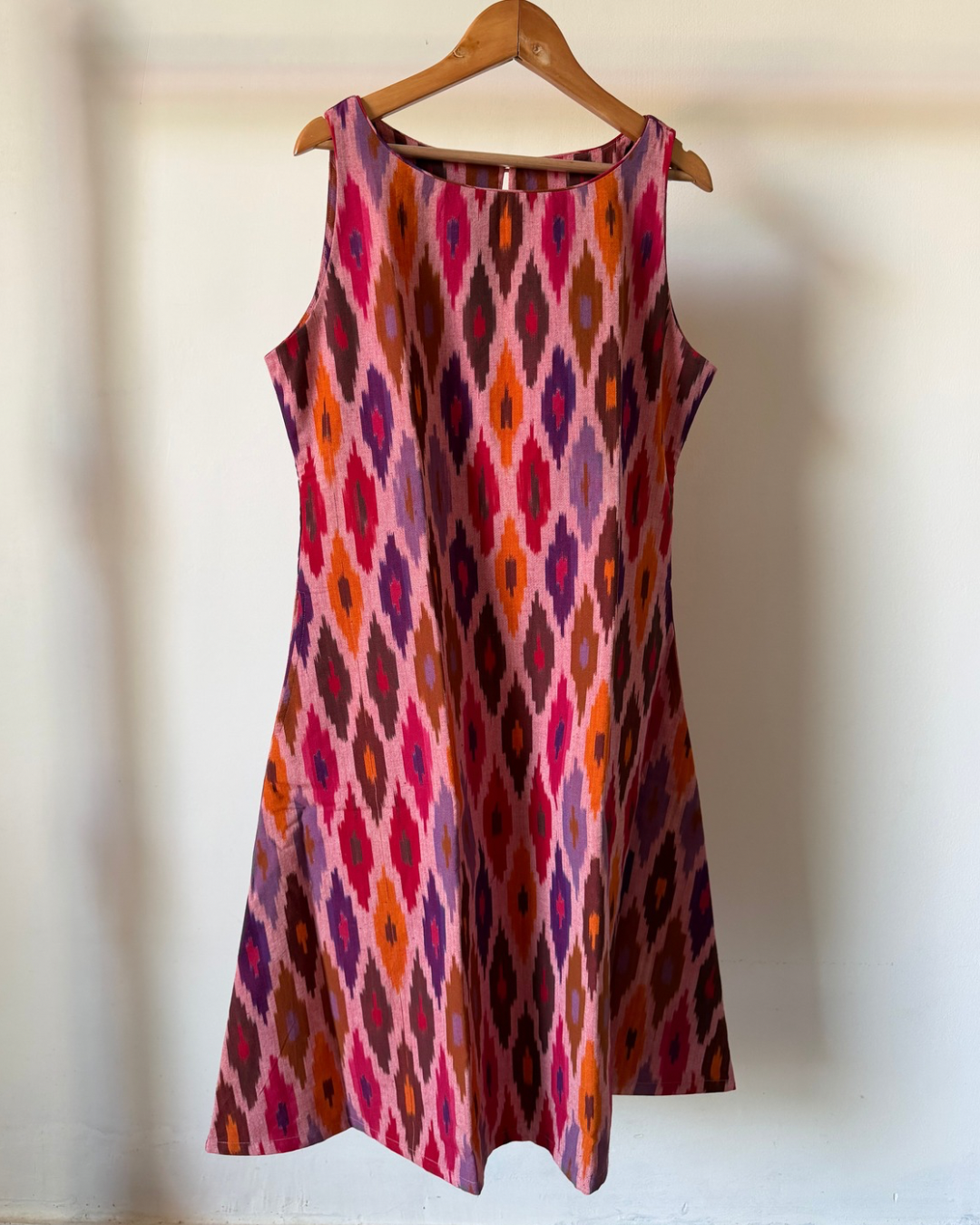 Amrit Dress - pink multi ikkat