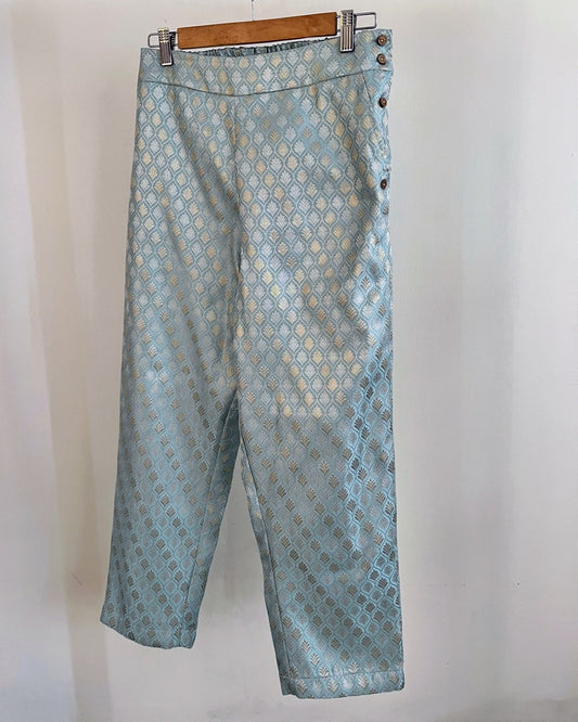 Sail edit pants- light blue brocade