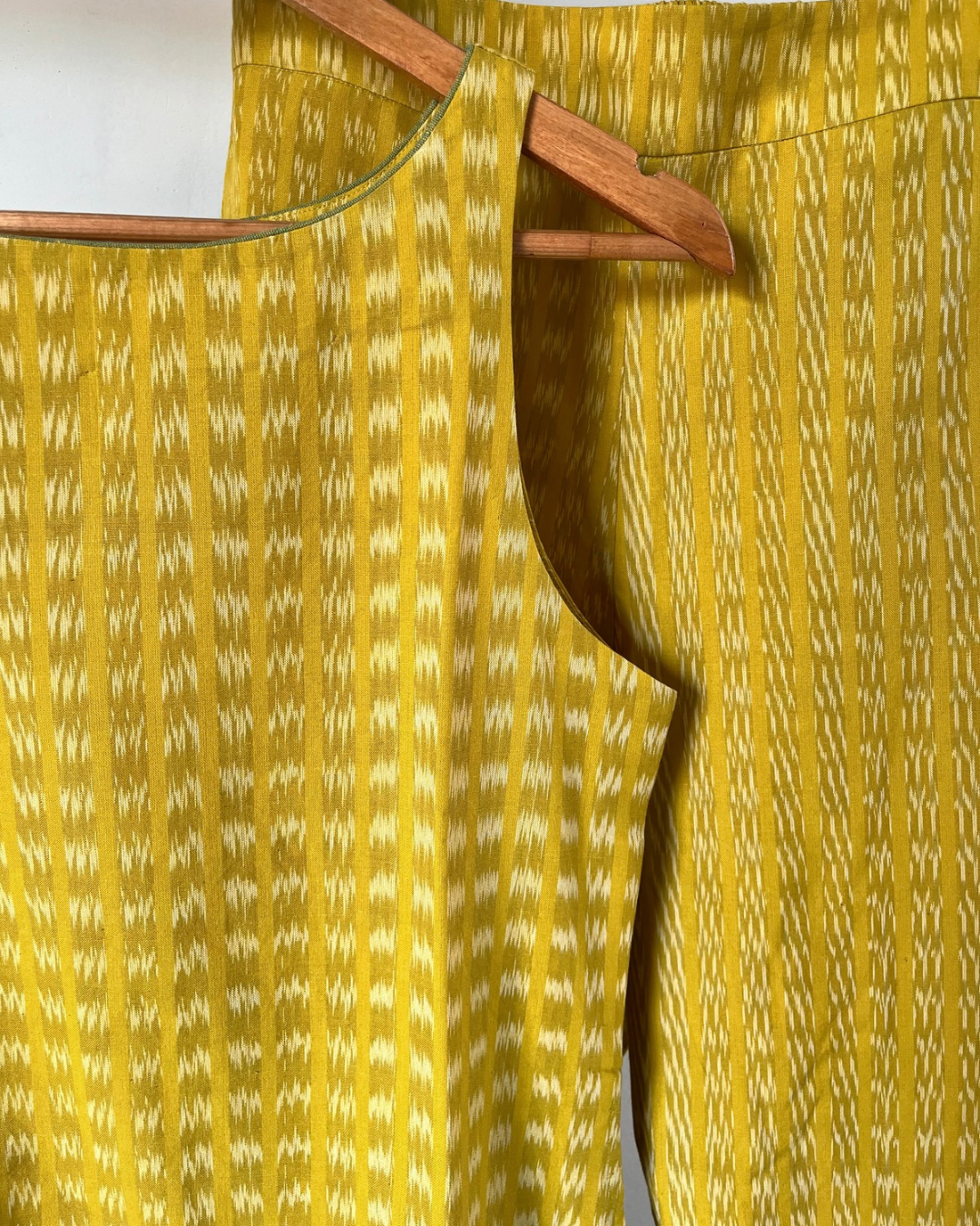 Amrit Kurta and Sail edit pants -lemon yellow ikkat