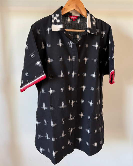 Devi Shirt - black ikkat