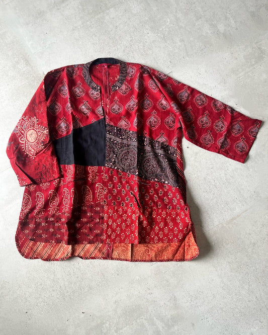 Kaira top - Ajrakh patchwork