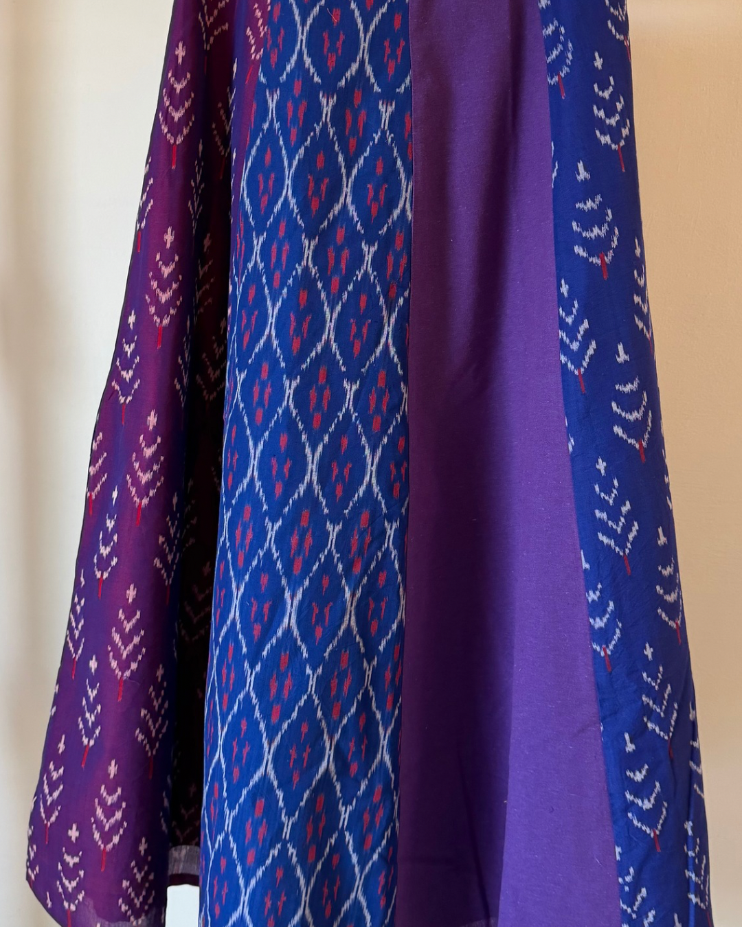Halfmoon Skirt - purple blue multicoloured ikkat