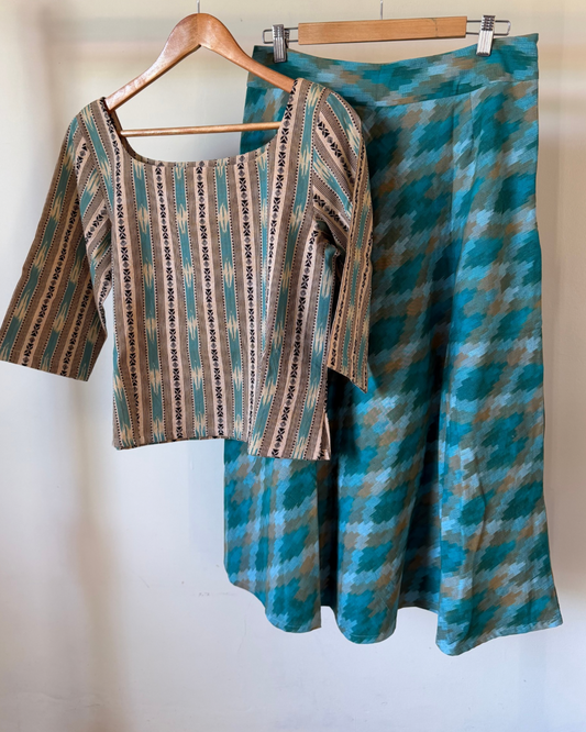 Azure set - Nila skirt and ikkat top