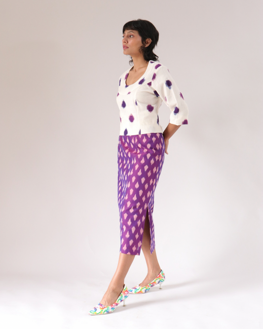 Anya Skirt - Purple Ikat