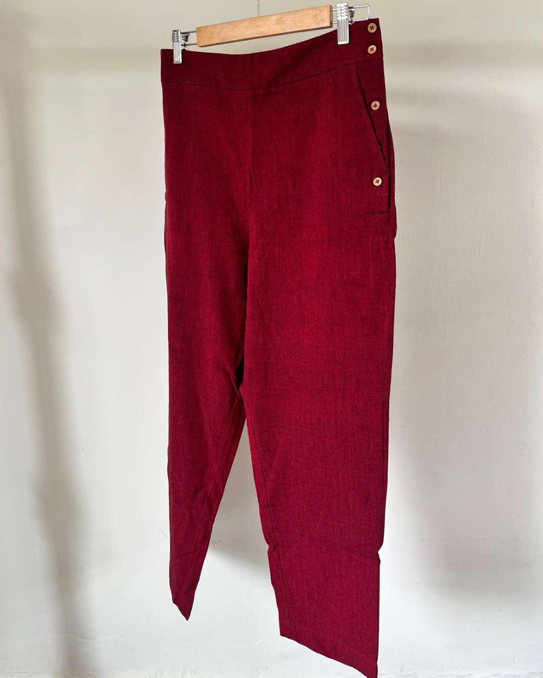 Sail Edit Pants - Maroon Cotton