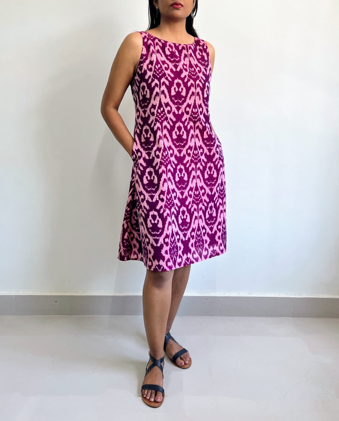 Amrit Dress - Purple Ikat