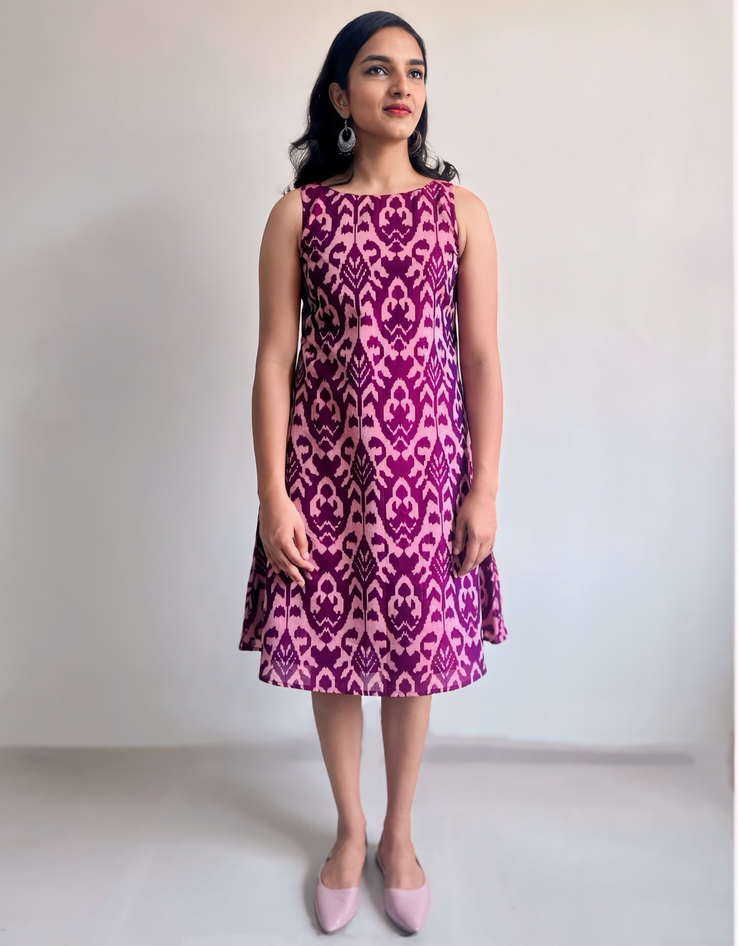 Amrit Dress - Purple Ikat