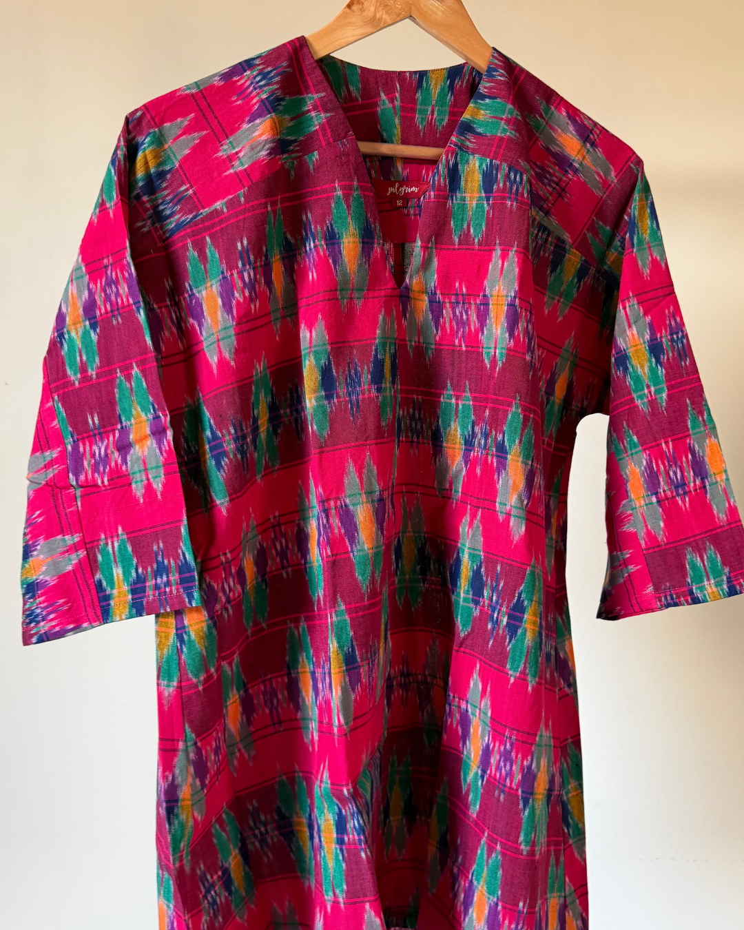 Fly Away Top - pink multi ikkat