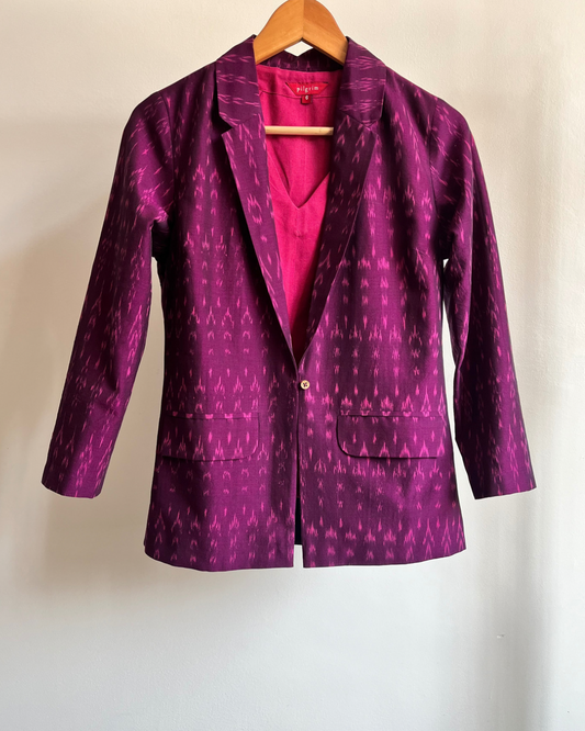 Nadira Blazer - Purple Wildflower Ikat