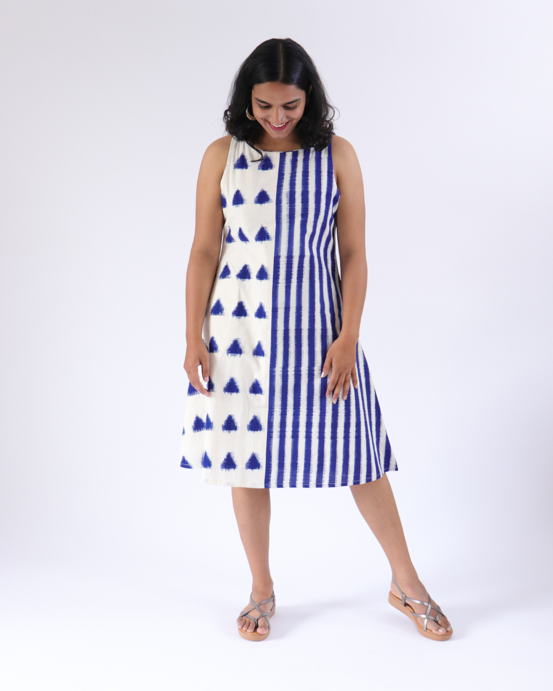 Amrit Dress - indigo ikkat