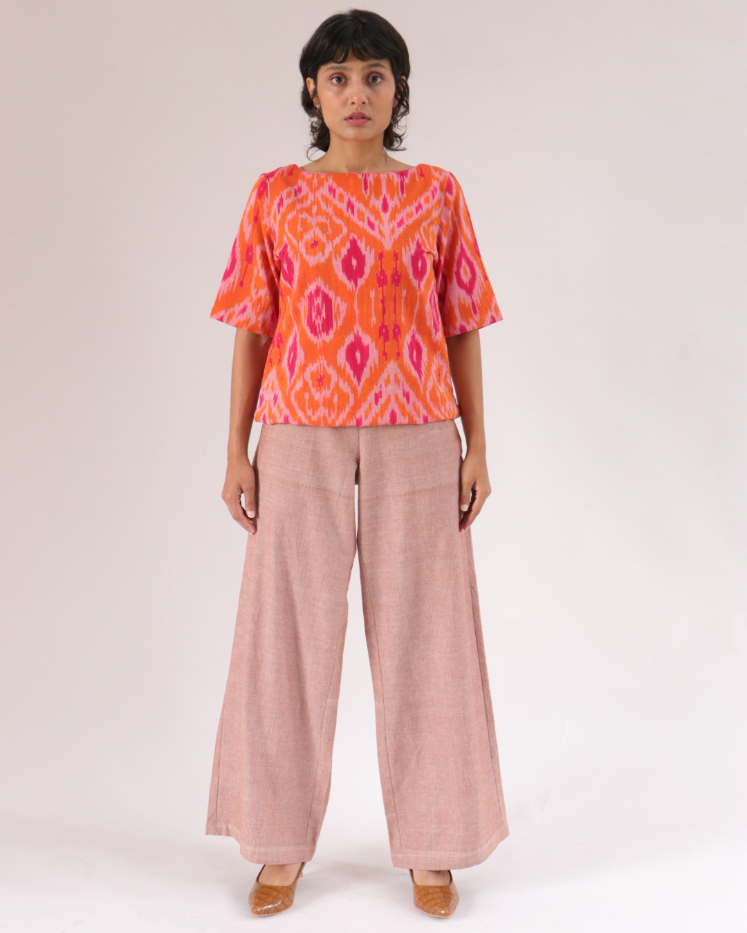 Wide Leg Pants - Dusty Rose Cotton