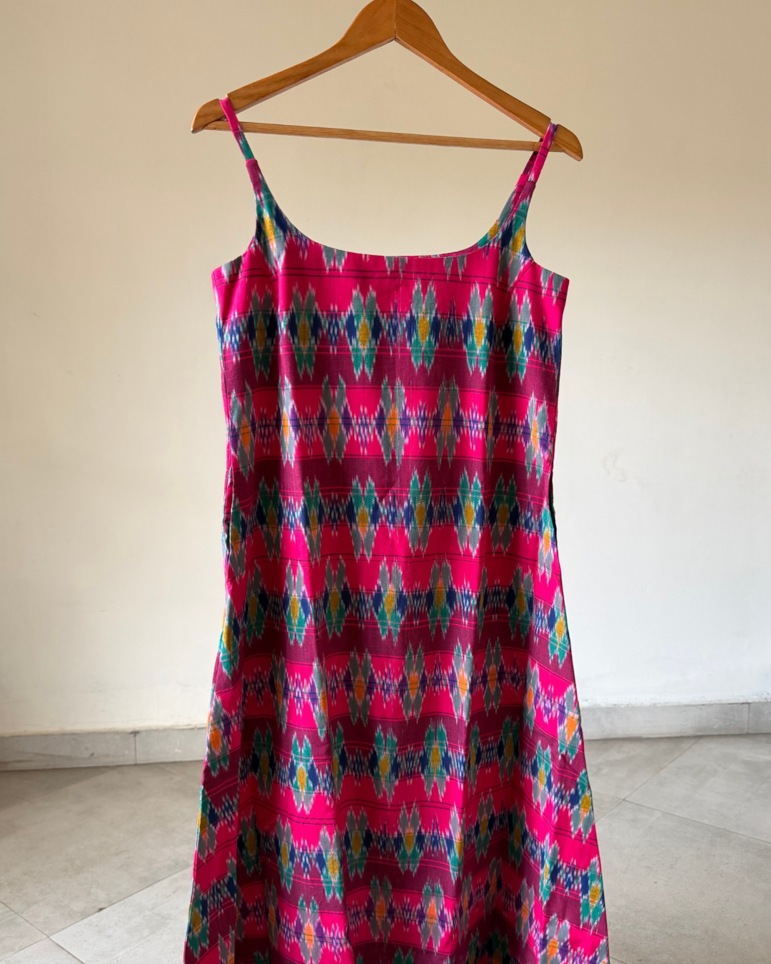 Zadie Dress - pink multi ikkat
