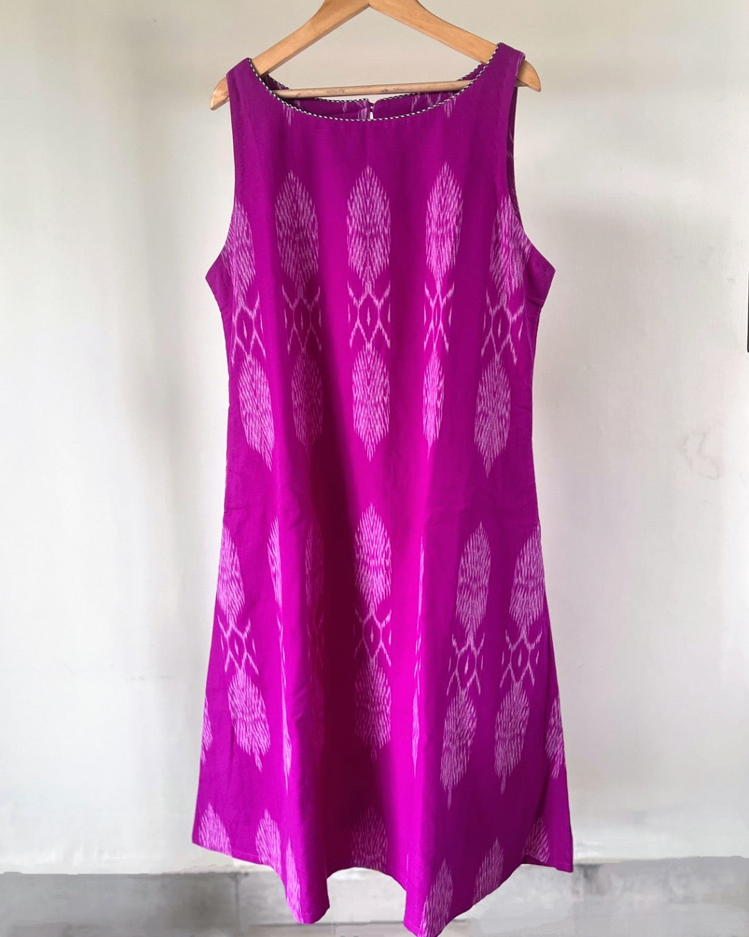 Amrit Dress - Bright purple ikkat