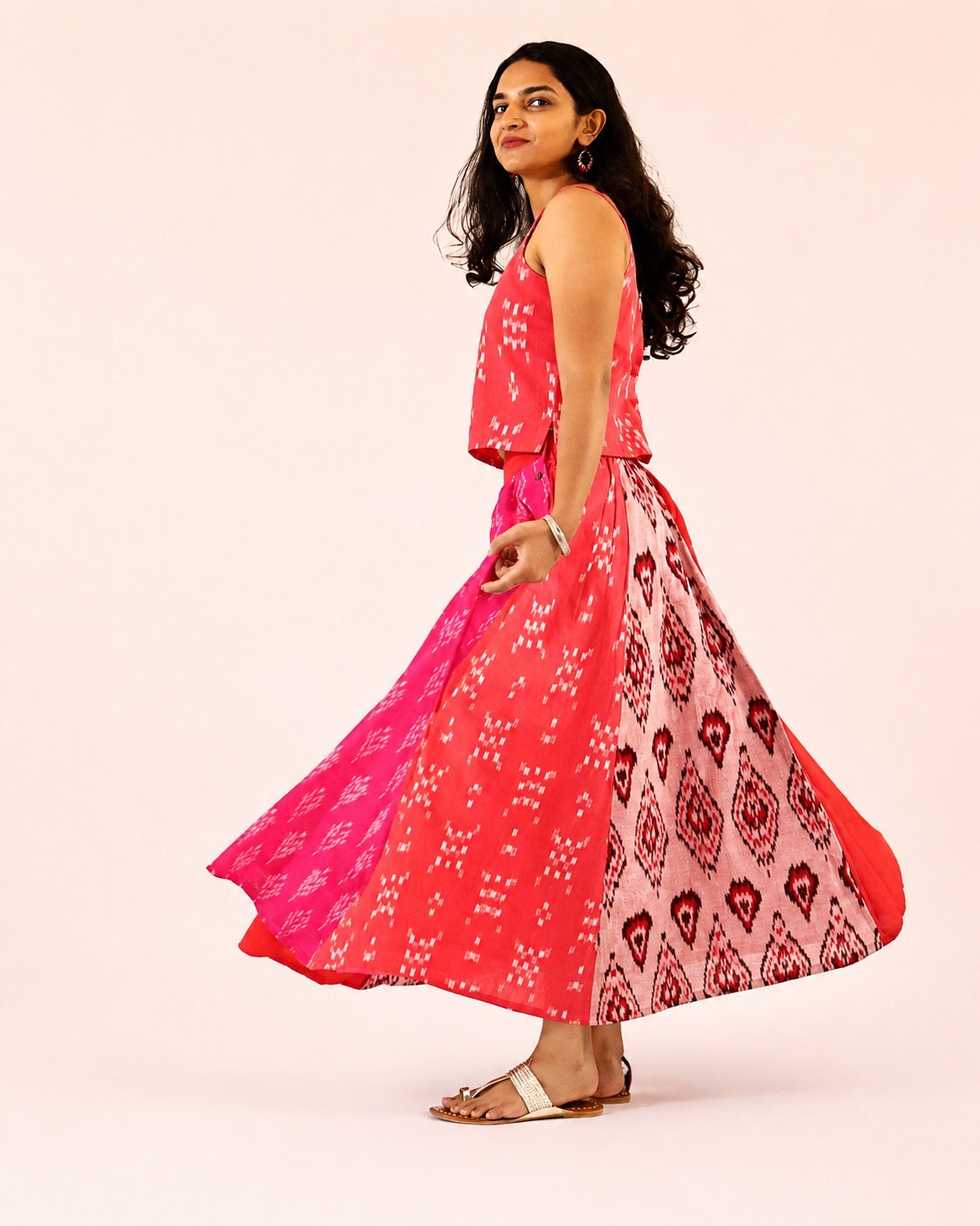 Halfmoon Skirt - pink red multicoloured