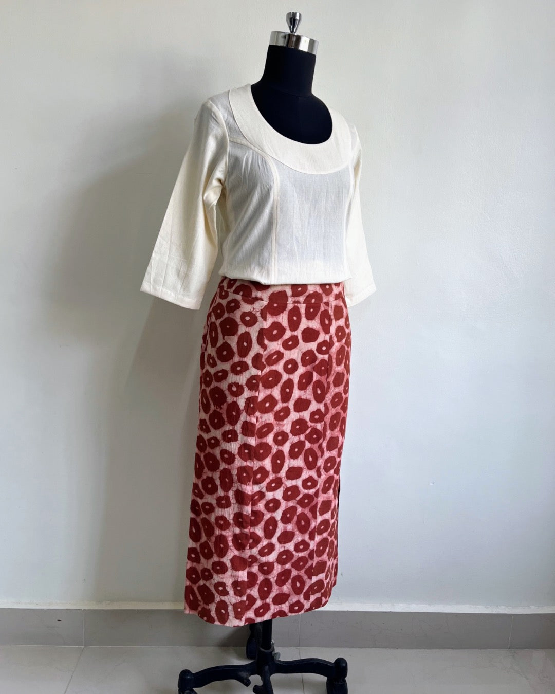 Anya Skirt - Red Block Print