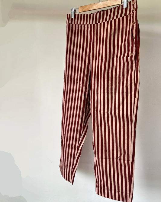 Sail Edit Pants - red striped block