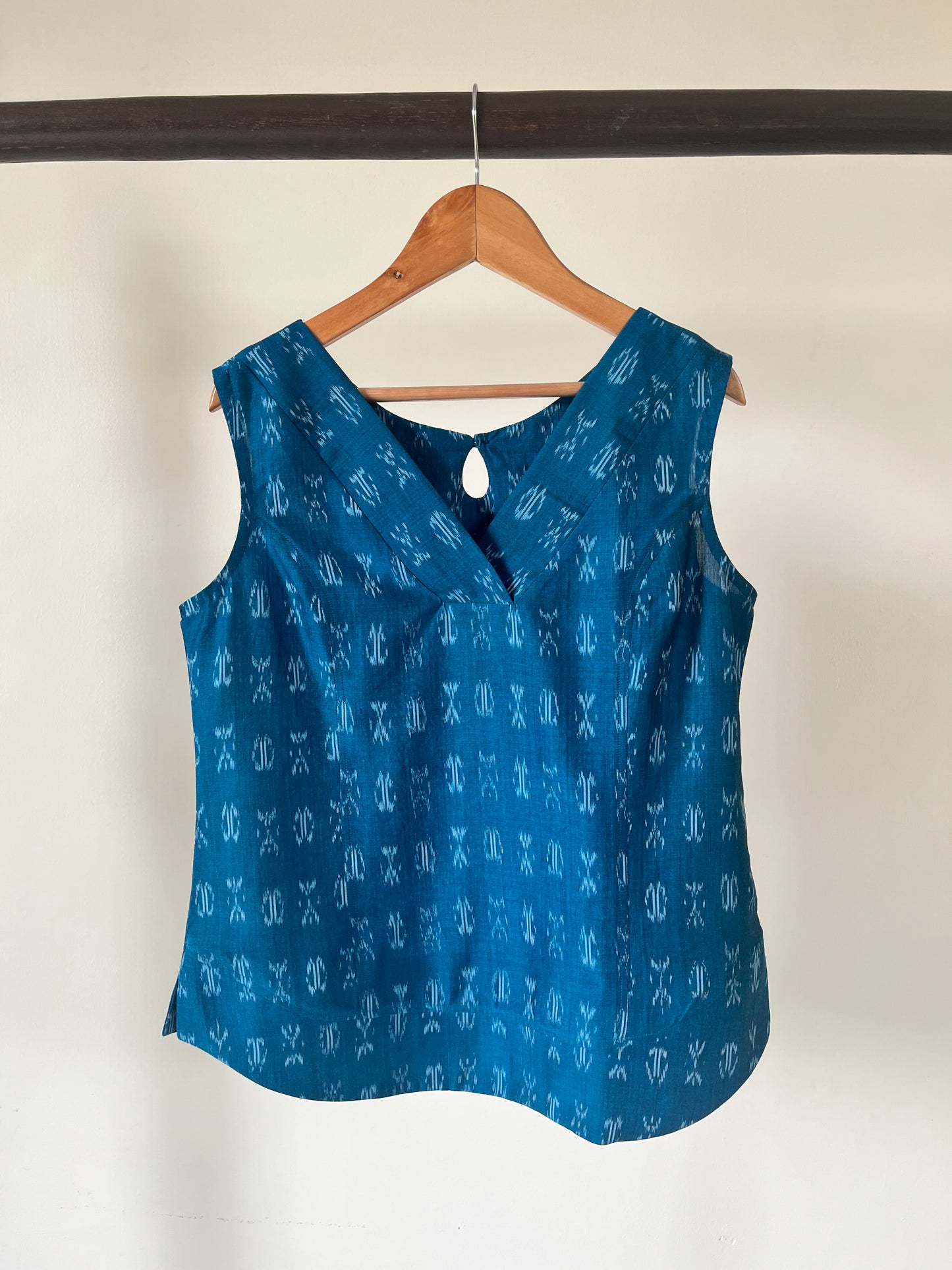 Gypsy Top - Peacock Blue Ikat